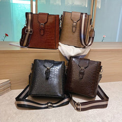 Crocodile Embossed Bucket Bag All Match Crossbody Bag