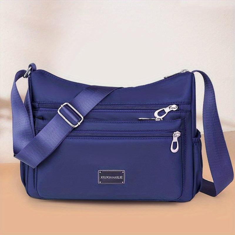 Letter Patch Crossbody Bag Oxford Cloth Purse