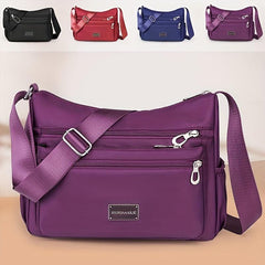 Letter Patch Crossbody Bag Oxford Cloth Purse