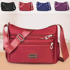Letter Patch Crossbody Bag Oxford Cloth Purse