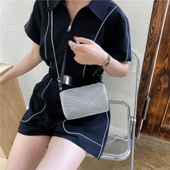 Rhinestone Evening Bucket Bag Glitter Chain Prom Purse Women's Crossbody Bag