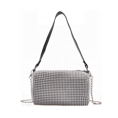 Rhinestone Evening Bucket Bag Glitter Chain Prom Purse Women's Crossbody Bag