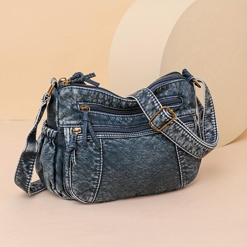 Vintage Crossbody Bag PU Leather Textured Purse