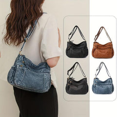 Vintage Crossbody Bag PU Leather Textured Purse