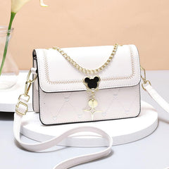 Colorblock Crossbody Bag Heart Embroidered Shoulder Bag