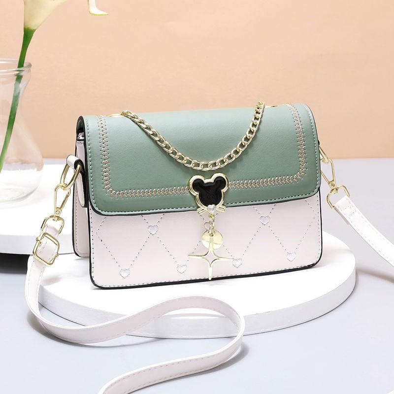 Colorblock Crossbody Bag Heart Embroidered Shoulder Bag