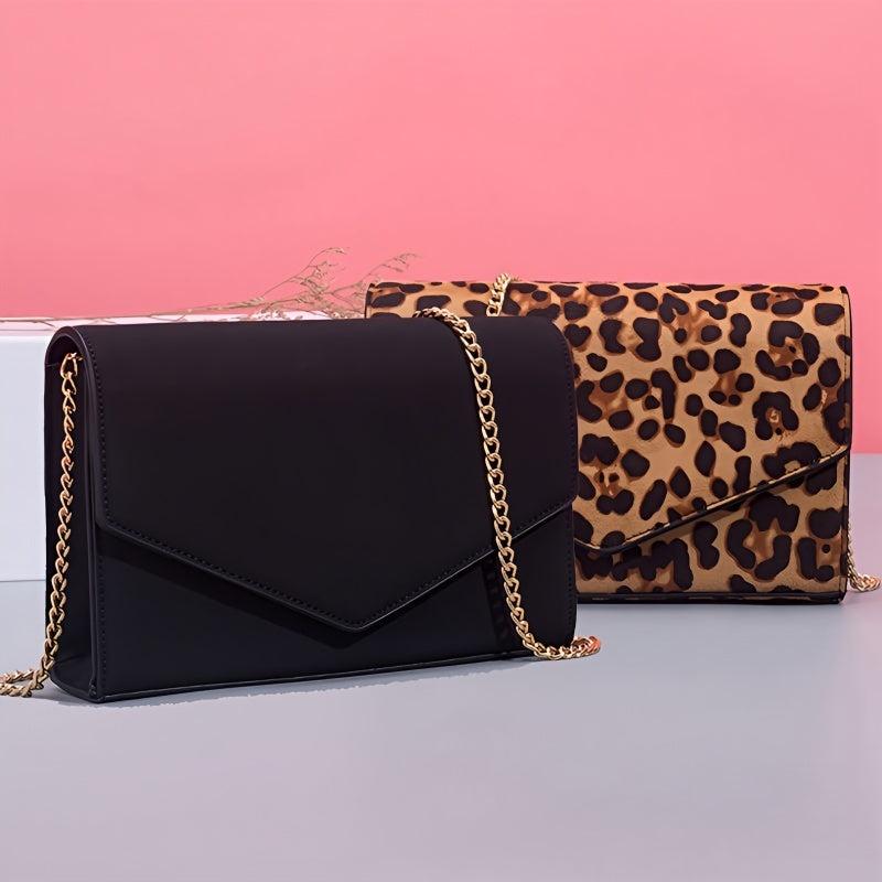 Leopard Pattern Crossbody Bag Chain Shoulder Bag