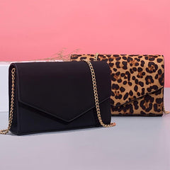 Leopard Pattern Crossbody Bag Chain Shoulder Bag
