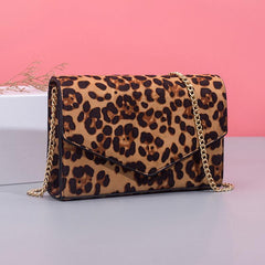Leopard Pattern Crossbody Bag Chain Shoulder Bag