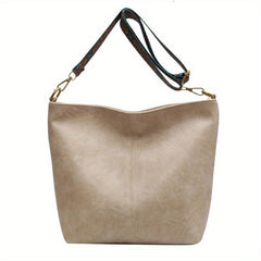 Vintage Crossbody Bag Ethnic Strap Shoulder Bag PU Leather Bucket Style Hobo Bag