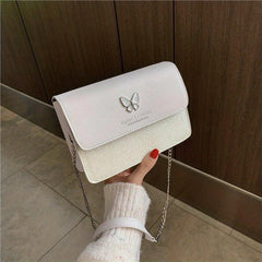 Sequined Butterfly Flap Purse Crossbody Bag Chain Shoulder Bag