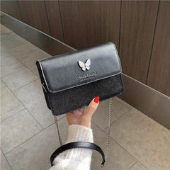 Sequined Butterfly Flap Purse Crossbody Bag Chain Shoulder Bag