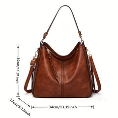 Retro Style Tote Bag For Women Large Capacity Hobo Bag Crossbody Bag