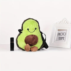 Avocado Plush Crossbody Bag Coin Purse Zipper Outdoor Cute Cartoon Style