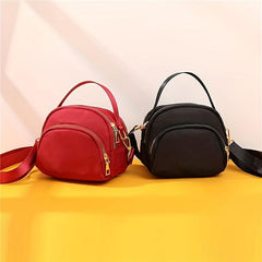 Casual Mini Shoulder Bag Layer Zipper Crossbody Bag Portable Handbag