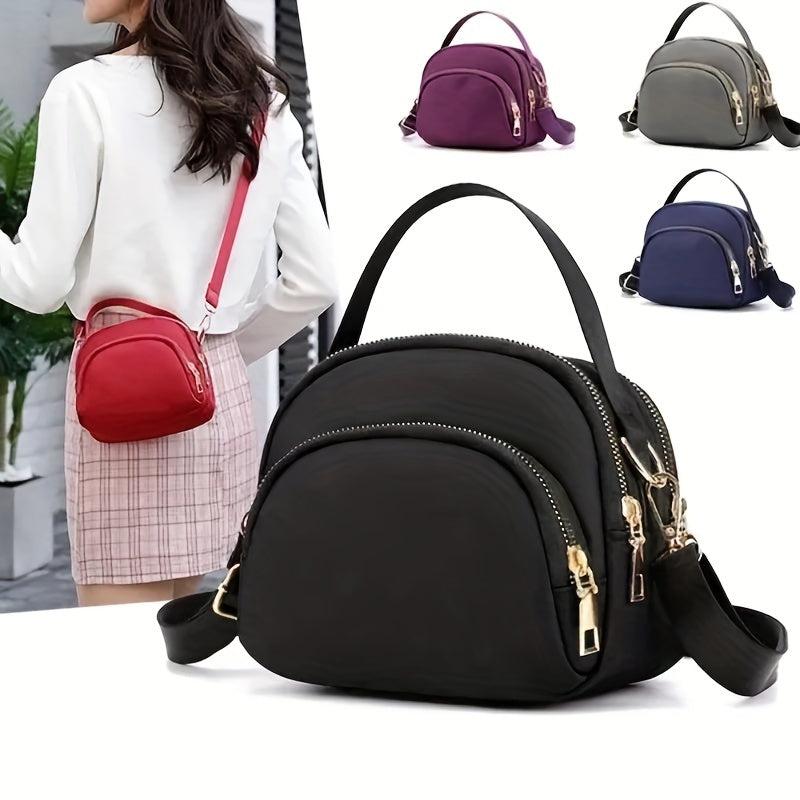 Casual Mini Shoulder Bag Layer Zipper Crossbody Bag Portable Handbag