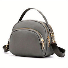 Casual Mini Shoulder Bag Layer Zipper Crossbody Bag Portable Handbag