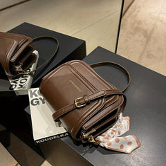 Stylish Letter Graphic Crossbody Bag with Small Scarf - Women's Shoulder Bag