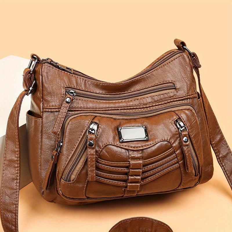Vintage Crossbody Bag PU Leather Shoulder Bag