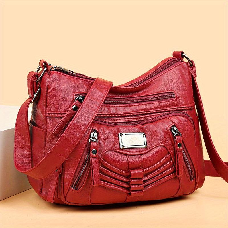 Vintage Crossbody Bag PU Leather Shoulder Bag