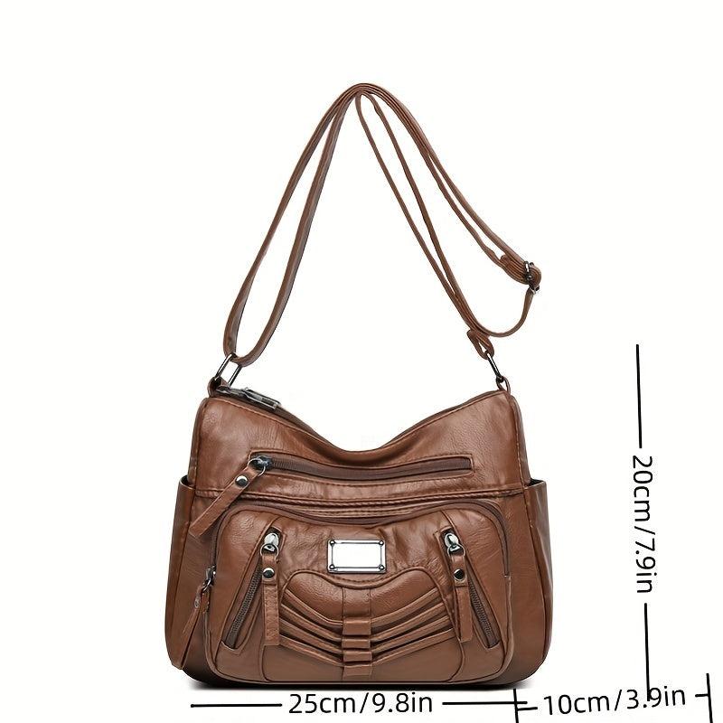 Vintage Crossbody Bag PU Leather Shoulder Bag