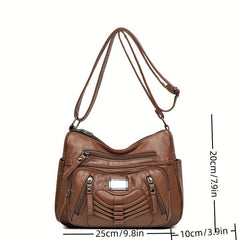 Vintage Crossbody Bag PU Leather Shoulder Bag