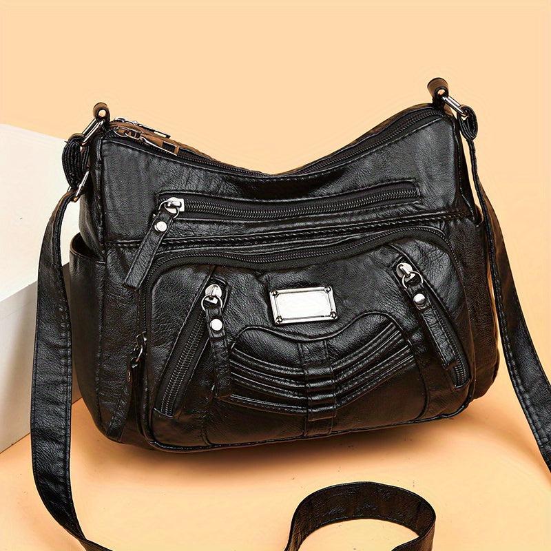 Vintage Crossbody Bag PU Leather Shoulder Bag