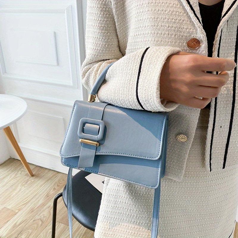 Stylish Shoulder Bag Flap Faux Leather Magnet Crossbody Bag
