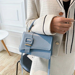 Stylish Shoulder Bag Flap Faux Leather Magnet Crossbody Bag