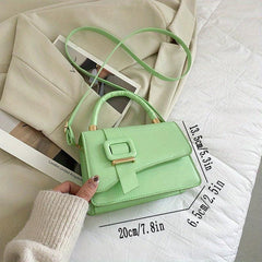 Stylish Shoulder Bag Flap Faux Leather Magnet Crossbody Bag