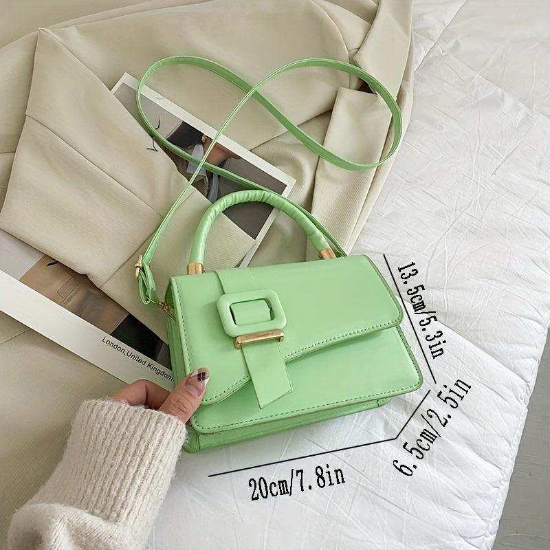 Stylish Shoulder Bag Flap Faux Leather Magnet Crossbody Bag