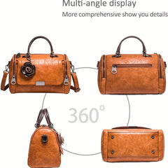 Vintage Boston Handbags Flower Crossbody Bag