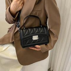 Argyle Crossbody Bag Lock Buckle Flap Crossbody Bag