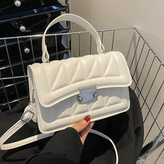 Argyle Crossbody Bag Lock Buckle Flap Crossbody Bag