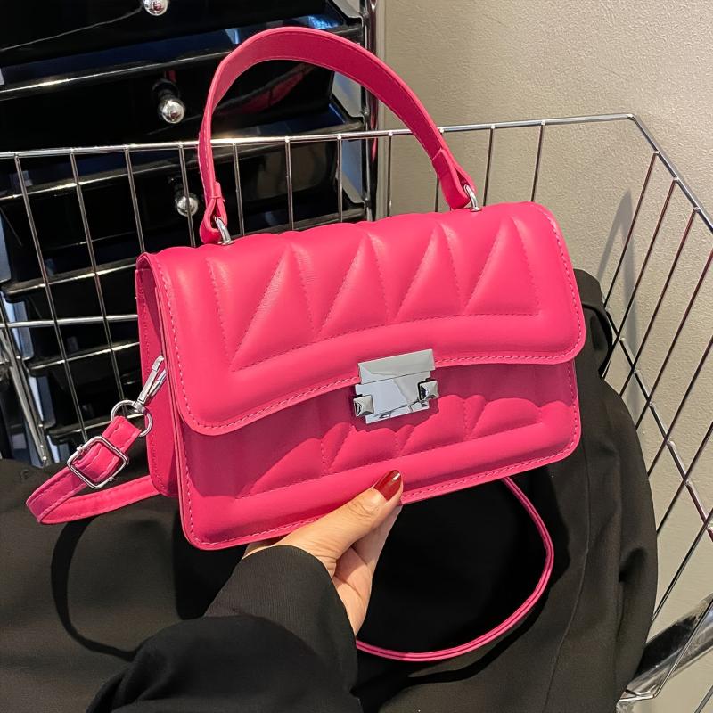 Argyle Crossbody Bag Lock Buckle Flap Crossbody Bag