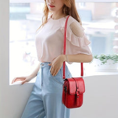 PU Leather Detachable Strap Shoulder Bag Flap Zipper Crossbody Bag