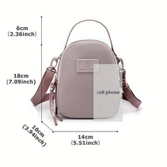 Oxford Cloth Crossbody Bag with Zipper