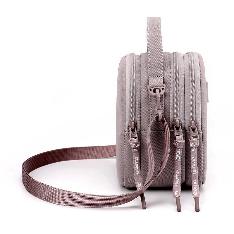 Oxford Cloth Crossbody Bag with Zipper