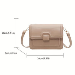 Embossed Square Bag PU Crossbody Women's Flap Purse