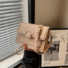 Embossed Square Bag PU Crossbody Women's Flap Purse