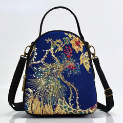 Women's Phoenix Embroidered Crossbody Bag Large Capacity Shoulder Bag