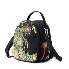 Women's Phoenix Embroidered Crossbody Bag Large Capacity Shoulder Bag