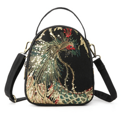 Women's Phoenix Embroidered Crossbody Bag Large Capacity Shoulder Bag