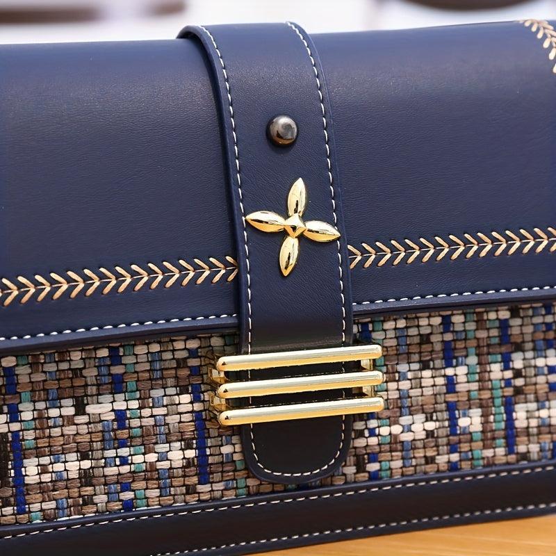 Flap Crossbody Bag Zipper Square Casual Shoulder Bag