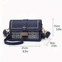 Flap Crossbody Bag Zipper Square Casual Shoulder Bag