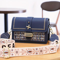 Flap Crossbody Bag Zipper Square Casual Shoulder Bag