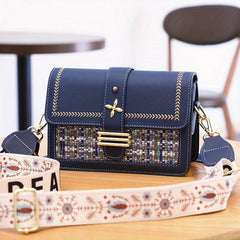 Flap Crossbody Bag Zipper Square Casual Shoulder Bag