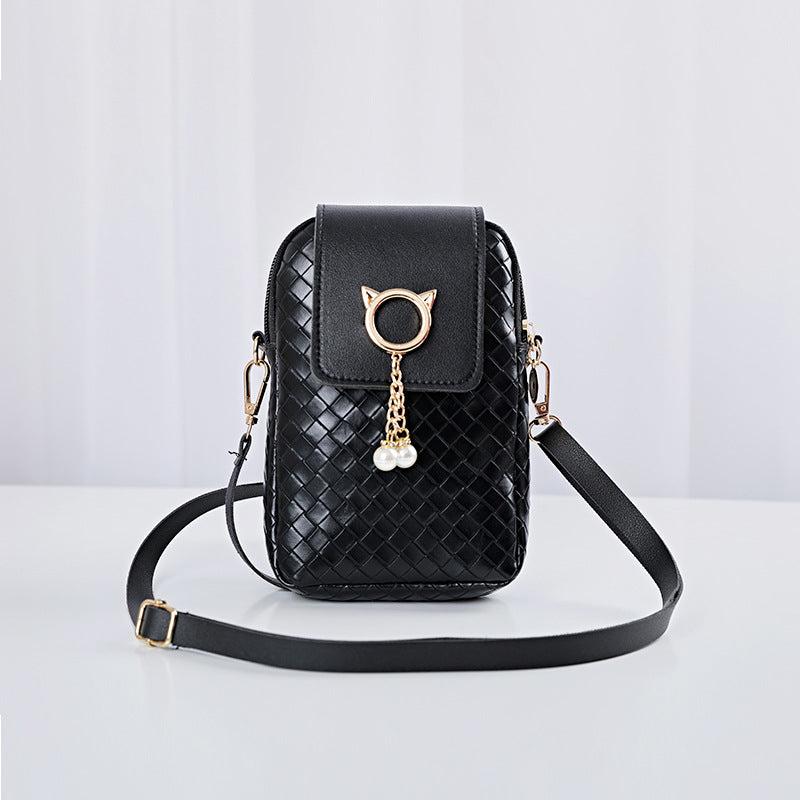Classic Braided Crossbody Bag Solid Shoulder Bag