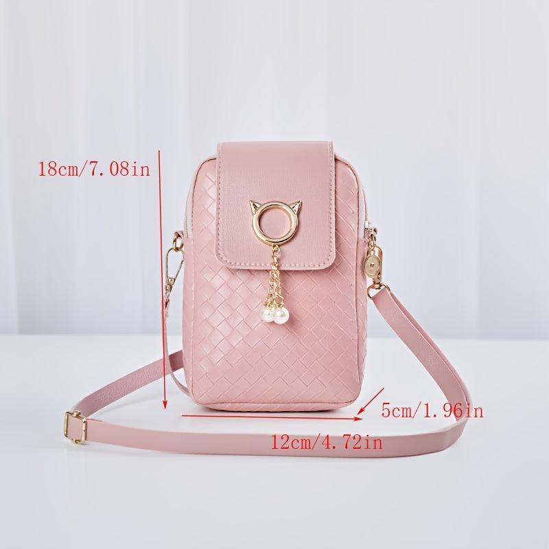 Classic Braided Crossbody Bag Solid Shoulder Bag