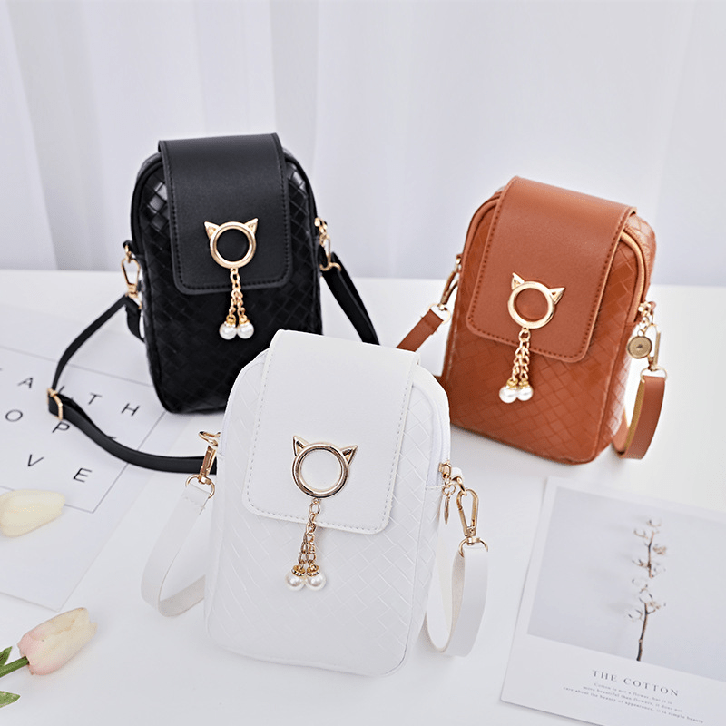 Classic Braided Crossbody Bag Solid Shoulder Bag